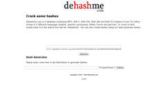 Desktop Screenshot of dehashme.com